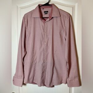 Rosso Milano Elegant Men's Red Button Up Dress Shirt